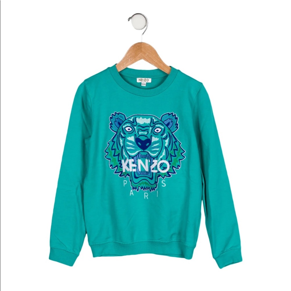Kenzo kids turquoise embroidered sweatshirt size 10